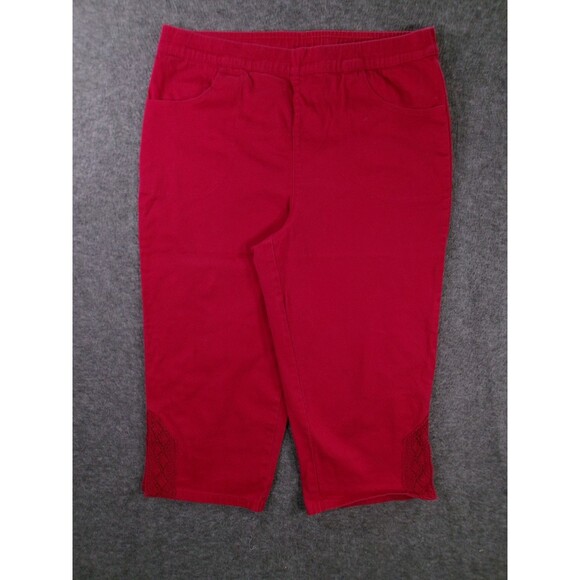 Vintage D Co Pant Women 14 Red Capri Capsule Beachy Causal Summer Preppy Y2K - Picture 1 of 15